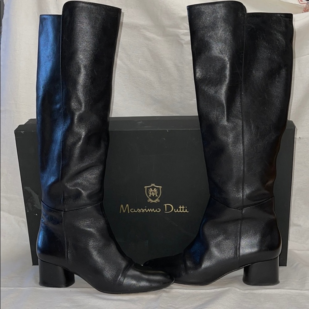 Massimo Dutti Leather Tall Women’s Boots Shoes